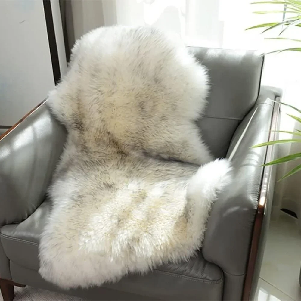 New Premium Genuine Sheepskin Rug White Grey Real Australia Sheepskin Natural